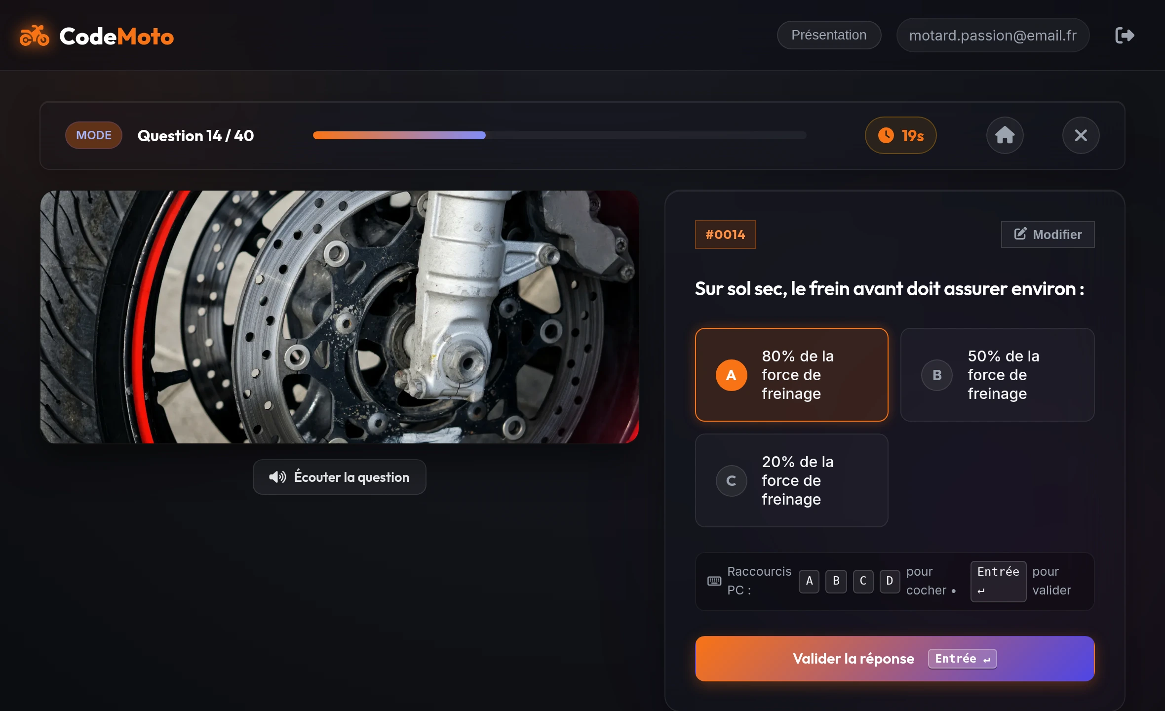Simulateur Examen Blanc Code Moto sur PC