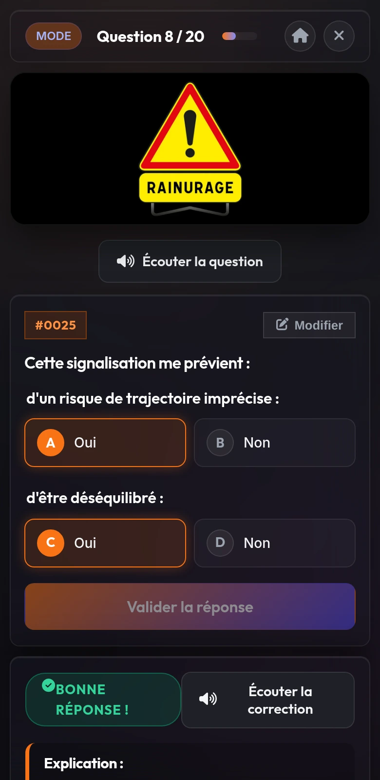 Application Code Moto sur smartphone